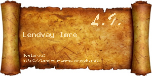 Lendvay Imre névjegykártya